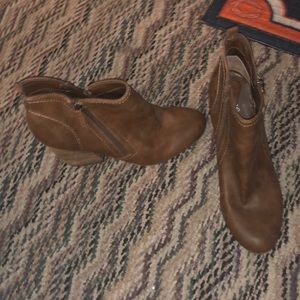 Zip up ankle booties with heel